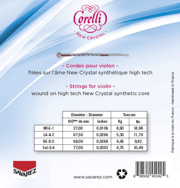 Corelli New Crystal violin strings Guillaume Kessler Lutherie d Art
