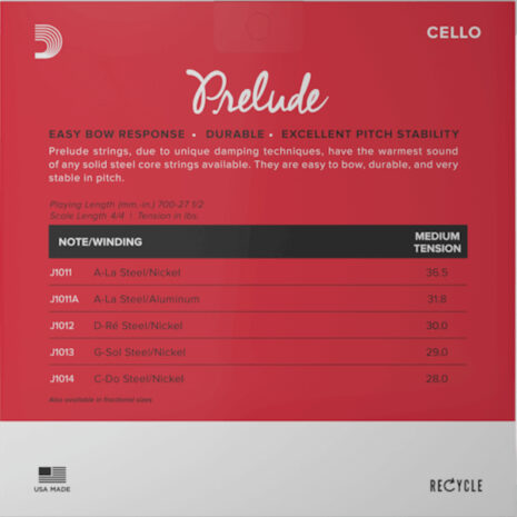 D'Addario Prelude for Cello Medium